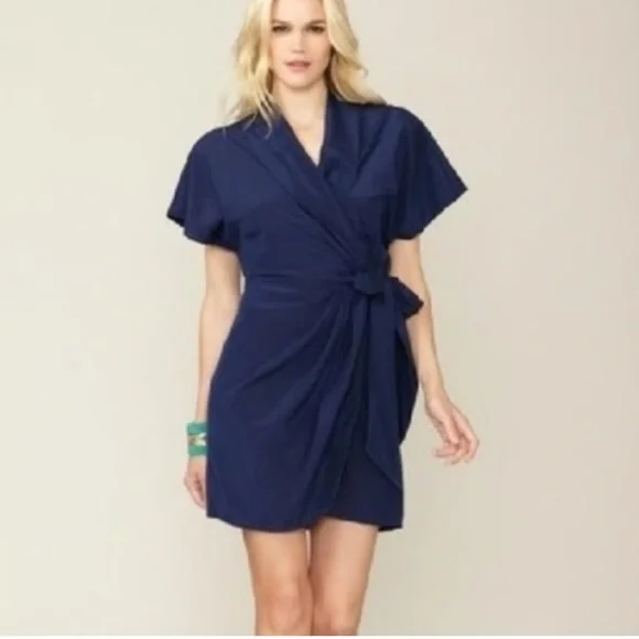 knee length dresses for ladies Cute Vintage Floral Mini Wrap Dress